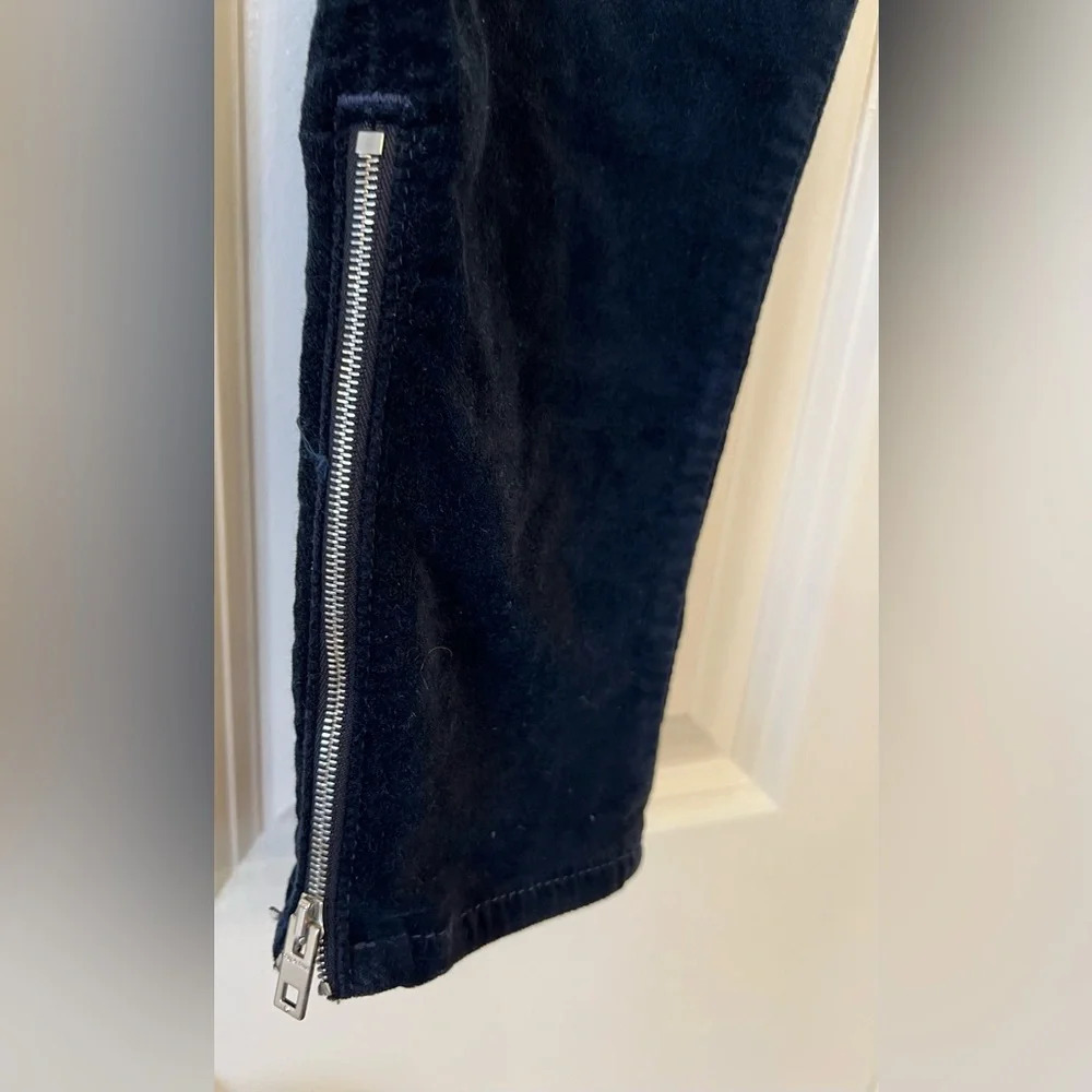 Rag & Bone Navy Velvet crop Pant with Zipper detail Size 26 - Picture 8 of 12